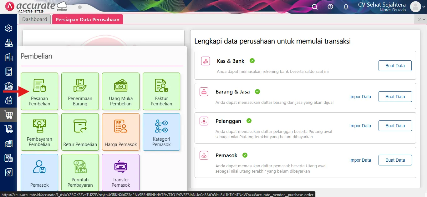 1 Membuat Uang Muka Pembelian Partial
